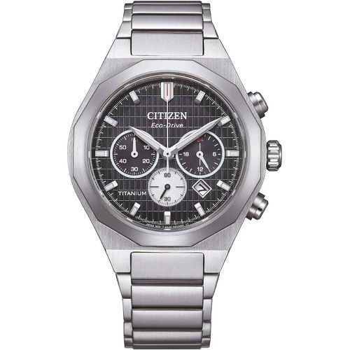 Chronograph Citizen Versilbert/Stahl Mit Schraube Kollektion Supertitanio - mann