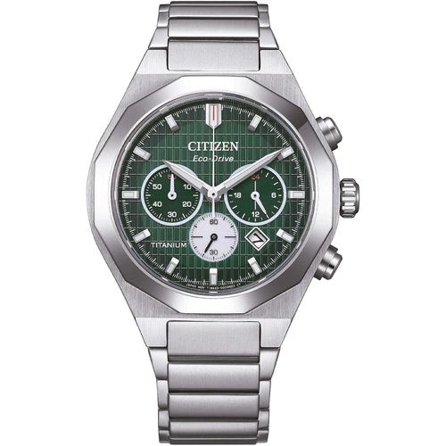 Chronograph Citizen Versilbert/Stahl Mit Schraube Kollektion Supertitanio - mann