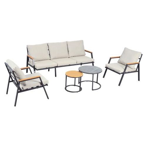 Gartenschaukel Brauner Sitzrahmen Beiges Kissen Hollywoodschaukel Doppelschaukel Gartenmoebel-Set Rueckenlehne Aussenbereich Aus PE-Rattan 2 Sitze