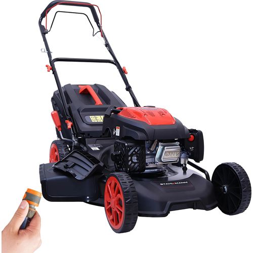 STAHLMANN Rasenmäher Benzin mit Antrieb BR532 – 7,0PS (5,1kW) 224ccm mit Antrieb, 53cm Schnittbreite, Mulchen, Schnitthöhenverstellung