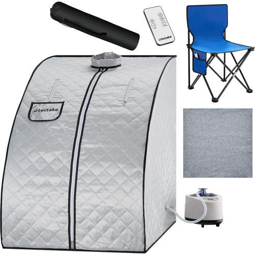 Mobile Dampfsauna ThermaLuxe II, 1000 W, 15 Temperaturstufen - grau/blau
