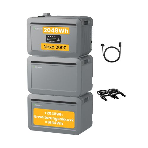 Balkonkraftwerk Speicher 6144Wh Growatt NEXA 2000 Speicher All-in-One Speicher mit Erweiterungsakku*2 für Balkonkraftwerke