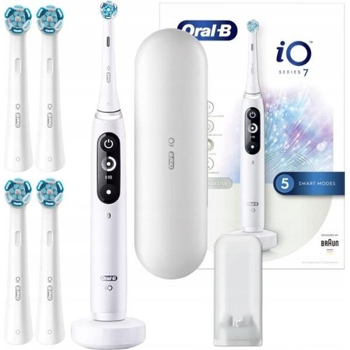 Oral-B | Elektrische Zahnbürste iO Series 7 - Weiß Alabaster - mit KI und 5 Reinigungsmodi