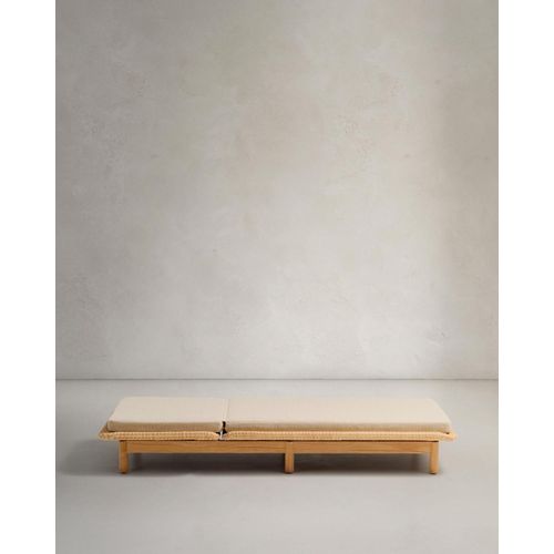 Sonnenliege Galea 201 x 78 x 31 cm Teakholz Rattan Braun Beige