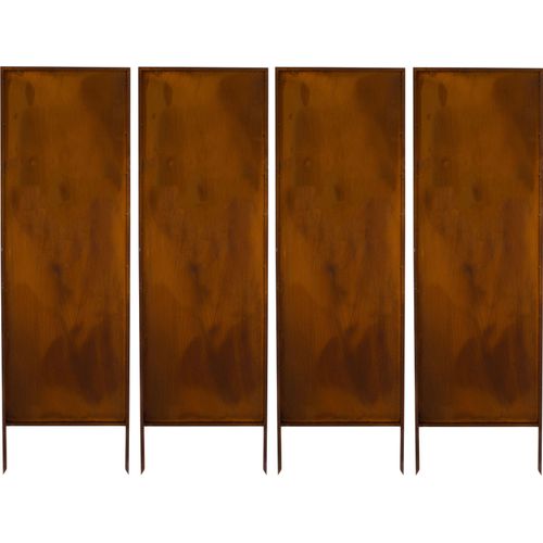 Sichtschutz 4X - Rost Garten Deko 160X50Cm Windschutz Metall Rostoptik Edelrost