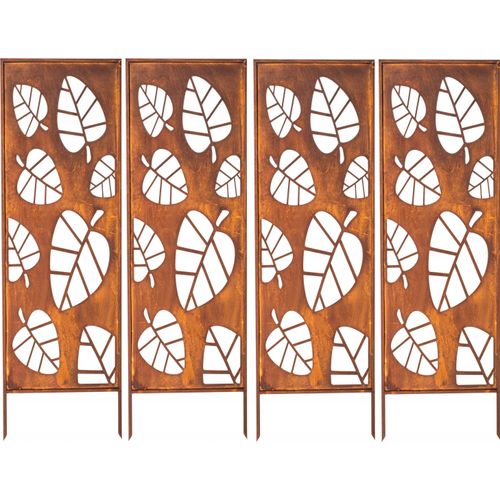 Sichtschutz 4X - Rost Garten Deko 160X50Cm Windschutz Metall Rostoptik Edelrost