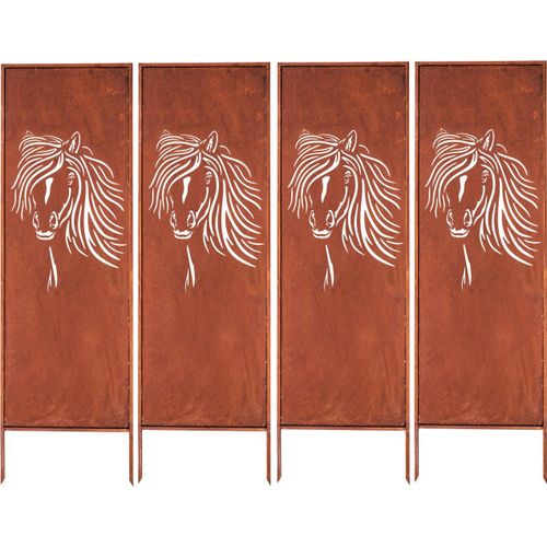 Sichtschutz 4X - Rost Garten Deko 160X50Cm Windschutz Metall Rostoptik Edelrost