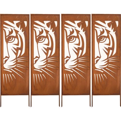 Sichtschutz 4X - Rost Garten Deko 160X50Cm Windschutz Metall Rostoptik Edelrost