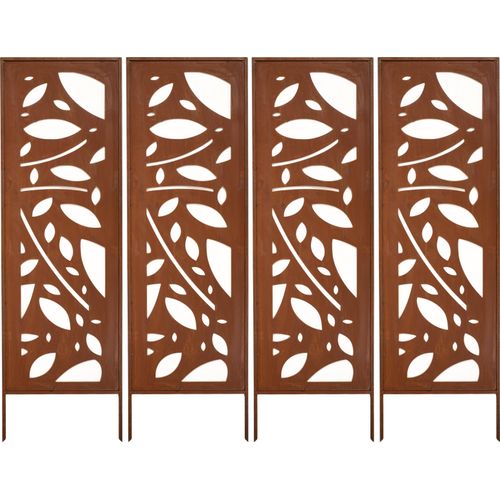 Sichtschutz 4X - Rost Garten Deko 160X50Cm Windschutz Metall Rostoptik Edelrost