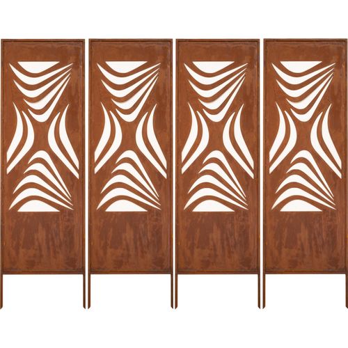 Sichtschutz 4X - Rost Garten Deko 160X50Cm Windschutz Metall Rostoptik Edelrost