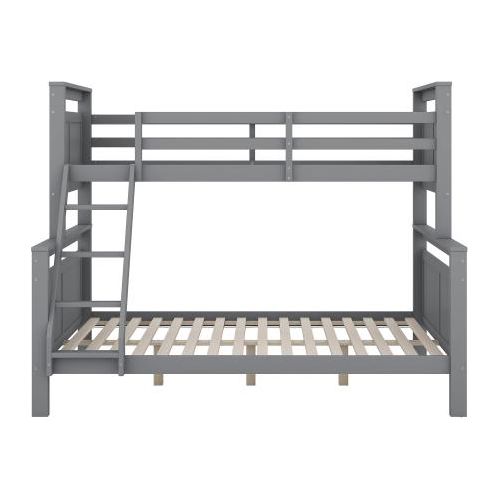 Etagenbett 90(140)x200cm Grau Ohne Matratze Mit Leiter Und Sicherheitsgelae nder Umbaubar In 2 Getrennte Betten Holzbett Kinder Jugendliche Erwachsene