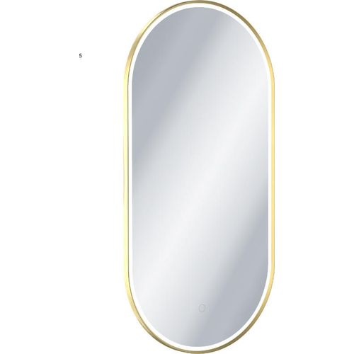 Excellent | Badspiegel Corido - 100x50 cm - Oval - LED-Beleuchtung - Gold glänzend - Heizmatte