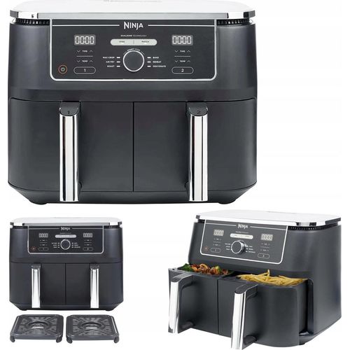 Fettfreie Friteuse Ninja Af400Eu Xxl 9.5L 2470W 2 Schalen 6 Funktionen