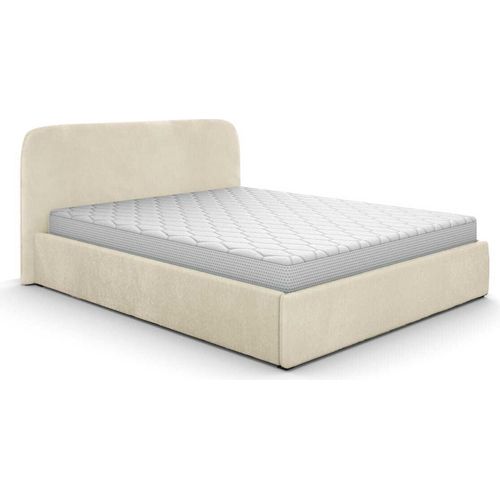 Polsterbett Jimi 160x200 mit Bettkasten ohne Matratze beige - Monolith 04