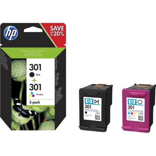 Tintenpatrone HP Nr. 301 Multipack je1x schwarz/farbig Packung mit 24 Stück