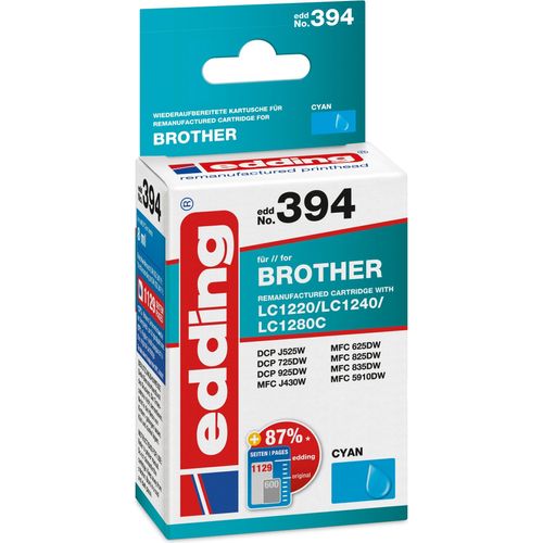 Tintenpatrone kompatibel mit Brother LC1240 cyan Packung mit 12 Stück