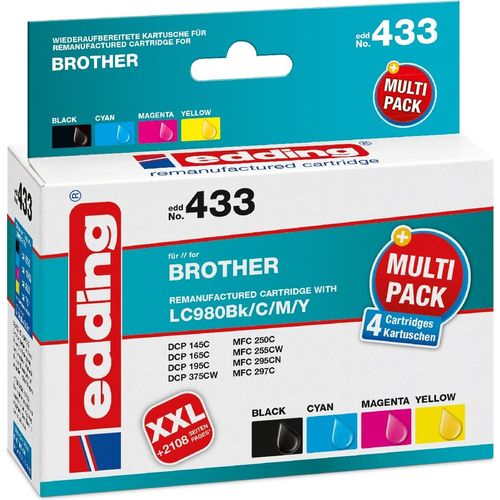 Druckerpatronen Multipack kompatibel mit Brother LC980 BK/C/M/Y Packung mit 12 Stück