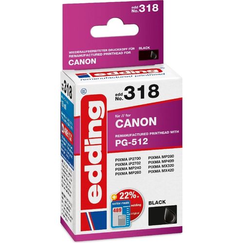 Druckerpatrone kompatibel mit Canon No. 512 (PG-512) black Packung mit 12 Stück