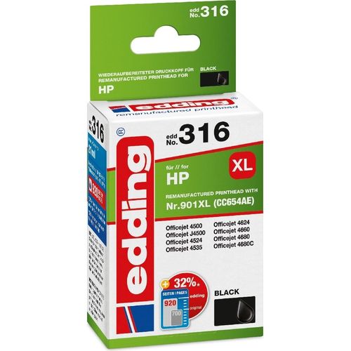 Druckerpatrone kompatibel mit HP No. 901XL (CC654AE) black Packung mit 12 Stück