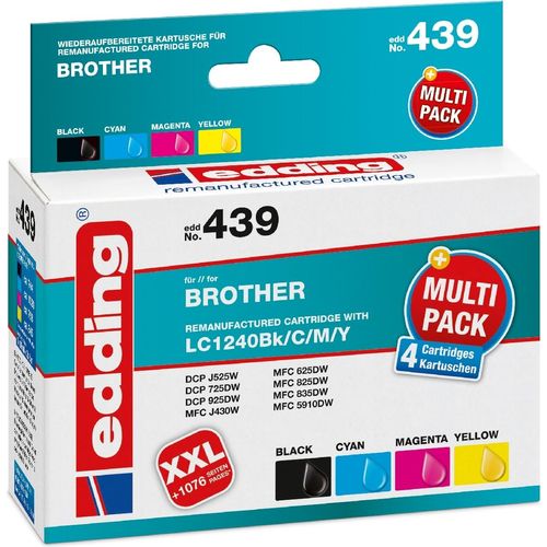 Druckerpatrone Multipack kompatibel mit Brother LC1240 BK/C/M/Y Packung mit 12 Stück