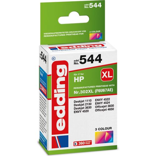 Tintenpatrone kompatibel mit HP No. 302XL (F6U67AE) colour Packung mit 12 Stück