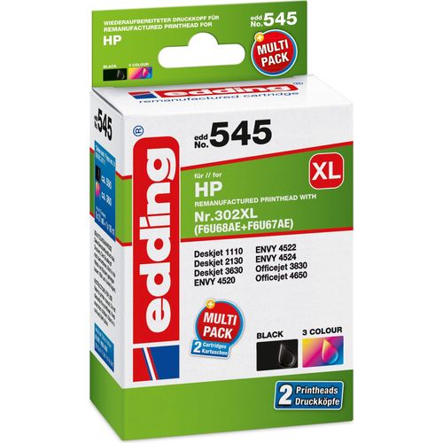 Tintenpatrone kompatibel mit HP Multipack 302XL schwarz + 302XL Colour Packung mit 12 Stück