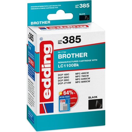 Tintenpatrone kompatibel mit Brother LC1100 schwarz Packung mit 12 Stück