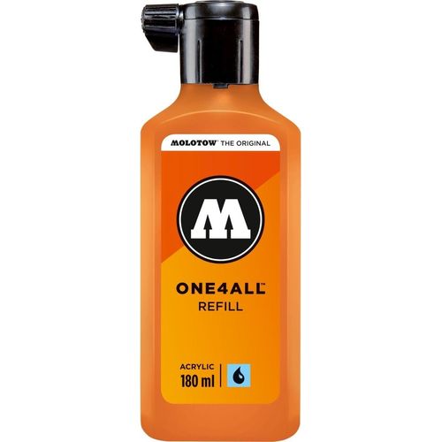 Nachfülltinte One4All für Permanentmarker 180ml neonorange fluorecent Packung mit 10 Stück