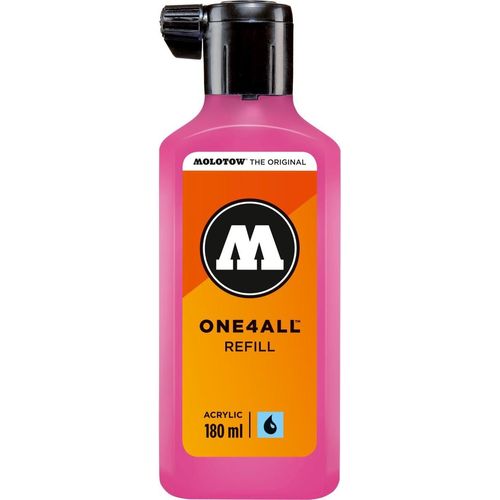 Nachfülltinte One4All für Permanentmarker 180ml neonpink fluorecent Packung mit 10 Stück
