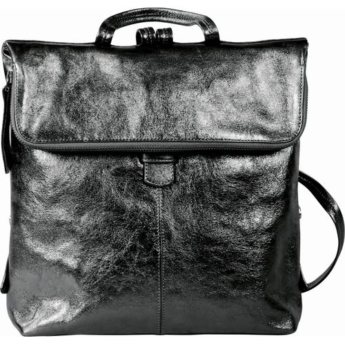 Rucksack Emalia Leder 34x30x8cm schwarz Packung mit 12 Stück