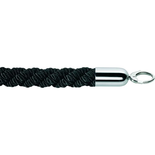 Kordel für Seilständer 3cm mit Chrom-Endstück 1,5m schwarz Packung mit 10 Stück