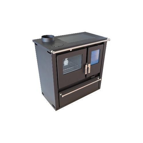 Holzofen CS Plus Inox Ceramic Black left pipe position, Energieeffizienz A+, 7.7 kW, 830 x 500 x 860 mm