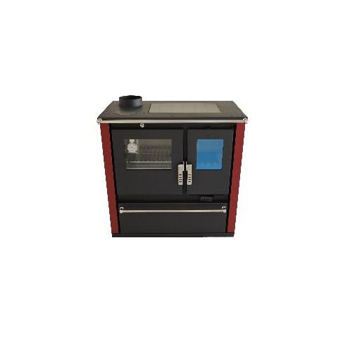 Holzofen CS Plus Inox Ceramic Burgundy left pipe position, Energieeffizienz A+, 7.7 kW, 830 x 500 x 860 mm