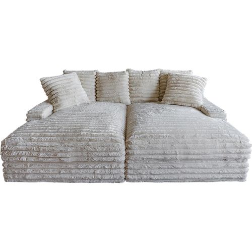 KAWOLA Big Sofa CADY Megacord cremeweiß