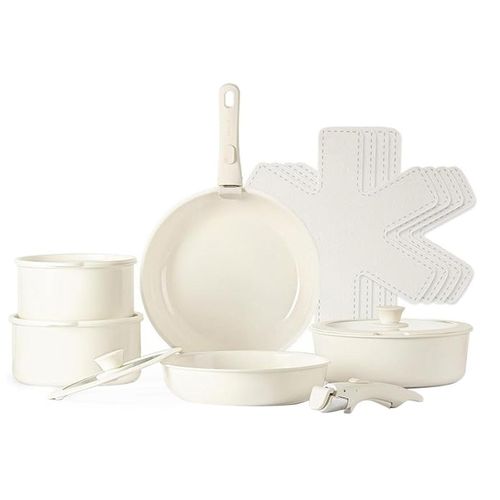 Topfsets Pfannenset 17-Teilig Antihaft Keramik Kochgeschirr-Set mit Abnehmbaren Griffen,Tiefe Bratpfanne 26cm,Topf 18/20cm,Für alle Herdarten,Ofenfest