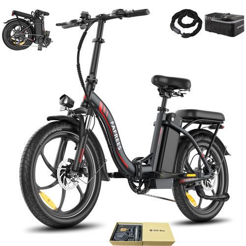 E-Bike Rostfreie Aluminiumlegierung 20 Zoll 36 V 20 Ah 720 Wh bis zu 110 - 150 km Wasserdicht IP54 mit 7 Gang, Schwarz