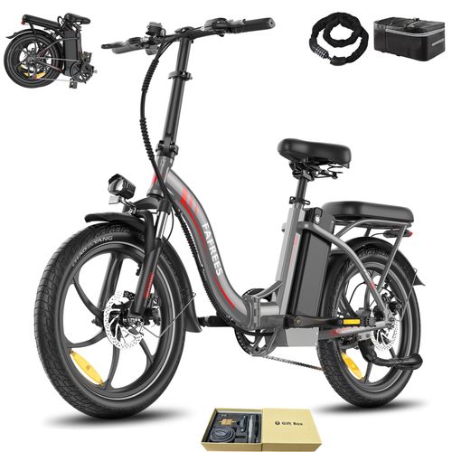 E-Bike Rostfreie Aluminiumlegierung 20 Zoll 36 V 20 Ah 720 Wh bis zu 110 - 150 km Wasserdicht IP54 mit 7 Gang, Grau