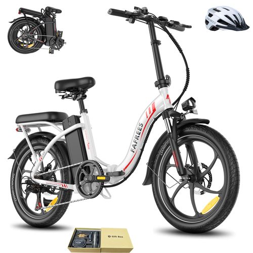 E-Bike Rostfreie Aluminiumlegierung 36 V 20 Ah 720 Wh City e bike 20 Zoll Wasserdicht IP54 bis zu 110 - 150 km mit 7 Gang, Weiß