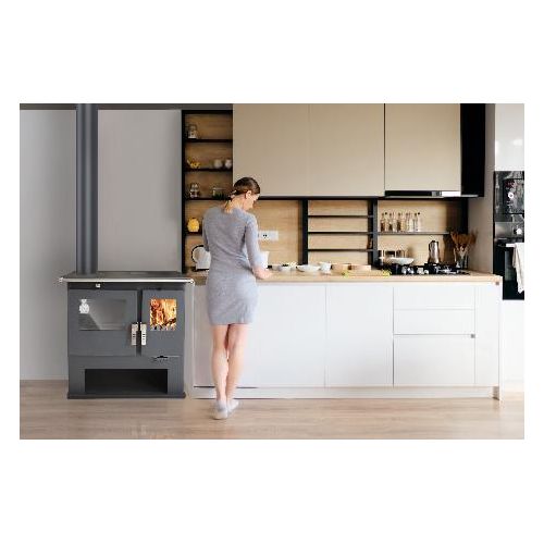 Holzofen CS Black left pipe position, Energieeffizienz A+, 7.7 kW, 770 x 500 x 860 mm