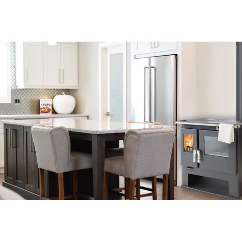 Holzofen CS Inox Black, Energieeffizienz A+ 82.20%, 7.7 kW, 770 x 500 x 860 mm