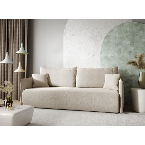 Sofa 2-Sitzer mit Schlaffunktion CALGARY Stoff Curio Hellgrau