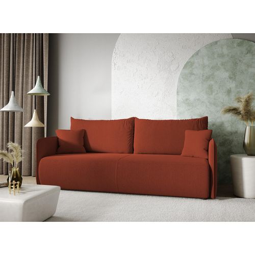 Sofa 2-Sitzer mit Schlaffunktion CALGARY Stoff Curio Ziegelrot