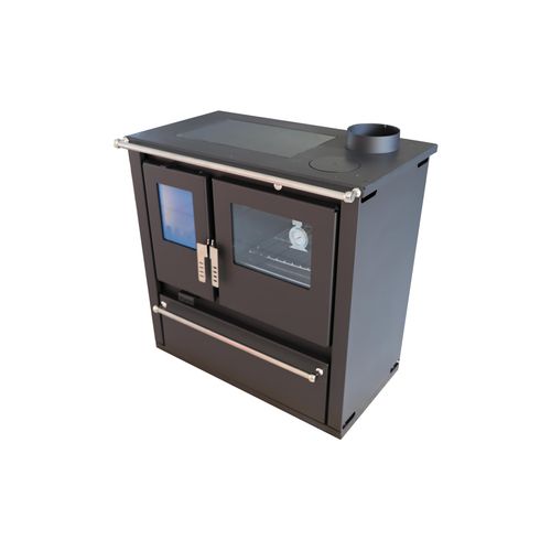 Holzofen CS Plus inox ceramic Schwarz, Energieeffizienz A+ 82.20%, 7.7 kW, 830 x 500 x 860 mm