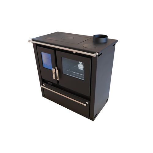 Holzofen CS Plus inox Schwarz, Energieeffizienz A+ 82.20%, 7.7 kW, 830 x 500 x 860 mm