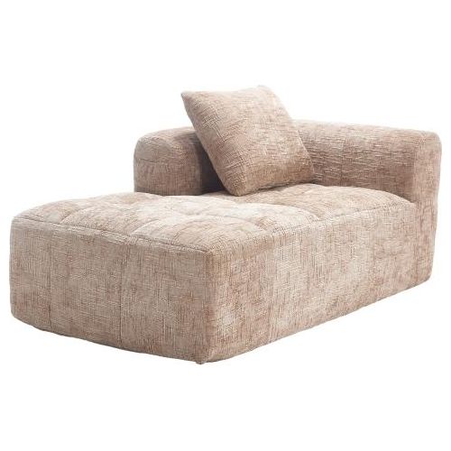 Bequemes Chaiselongue-Sofa kein Zusammenbau erforderlich, weiches Sofa mit Kissen, Seitentaschen fuer Fernbedienung und Mobiltelefon Khaki