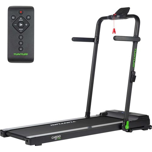 Laufband Cardio Fit T10 – Belastbar bis 100 kg – 7 Programme – 100 % klappbar – 1,0 bis 12 km/h – Fernbedienung inklusive – Kompaktmodell
