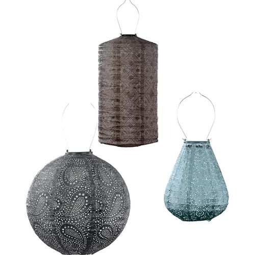 LUMIZ Gartenbeleuchtung - Außenleuchten - Bramdean Satz - 3 Stücke - Solarlamp - Taupe/Grau/Schwarz