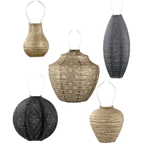 LUMIZ Gartenbeleuchtung - Außenleuchten - Butchart Satz - 5 Stücke - Solarlamp - Gold/Schwarz/Grau