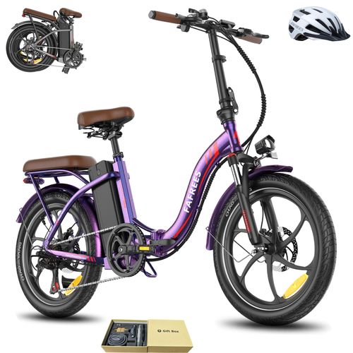 E-Bike Klappräder 36 V 22,5 Ah 810 Wh Rostfreie Aluminiumlegierung 20 Zoll bis zu 130 - 180 km Wasserdicht IP54 mit 7 Gang, Lila