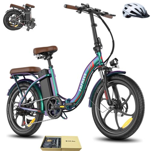 E-Bike Klappräder 36 V 22,5 Ah 810 Wh Rostfreie Aluminiumlegierung 20 Zoll bis zu 130 - 180 km Wasserdicht IP54 mit 7 Gang, Grün